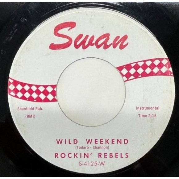 Rockin Rebels Wild Weekend Cha Cha 45 Surf Rock Instrumental Swan 4125 VG+ - Picture 1 of 6